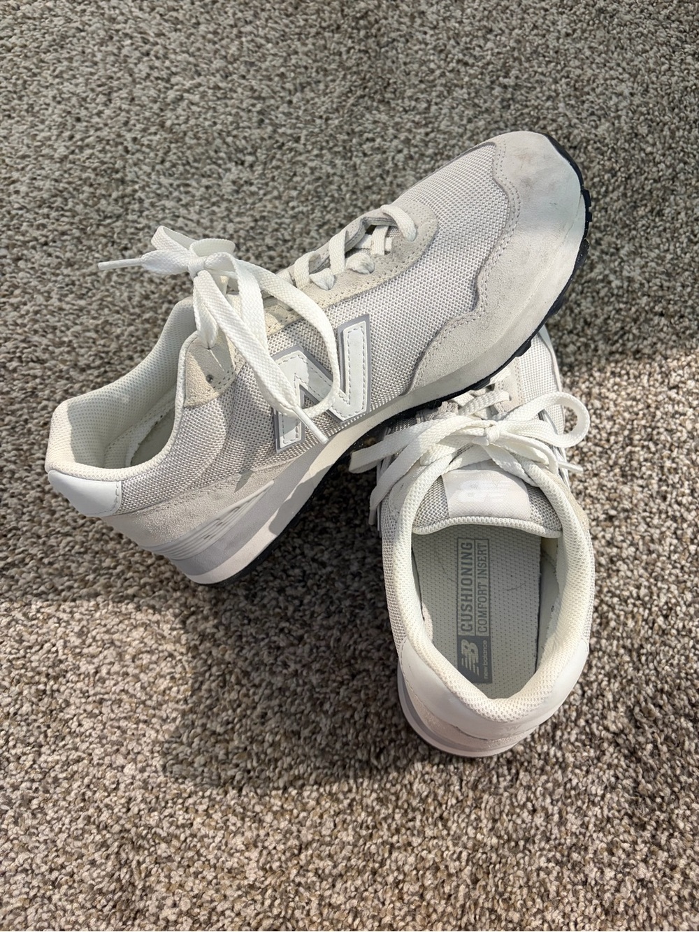 New Balance Off-White Mesh & Suede Sneakers